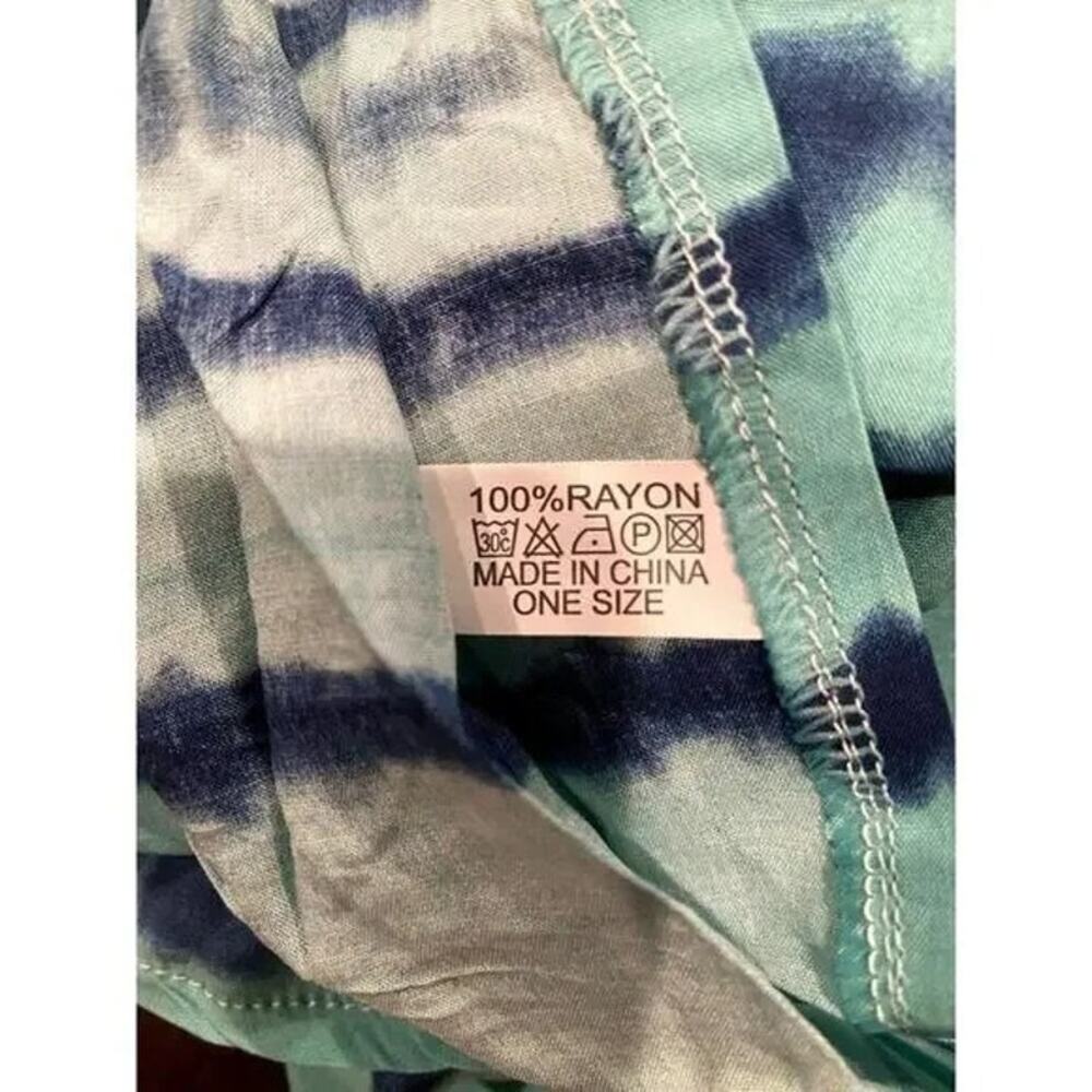 New Boho Flowy Ombre Tie Dye Beach Swim Coverup Maxi Duster Front Tie Green B500 - Picture 8 of 14